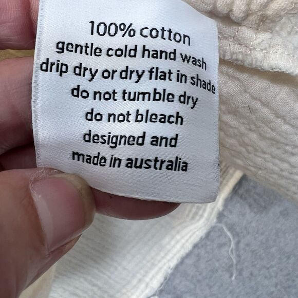 Bird & Knoll Tunic Mini Dress Beige Gauze Crinkle Cotton Lagenlook s/m - Picture 15 of 16